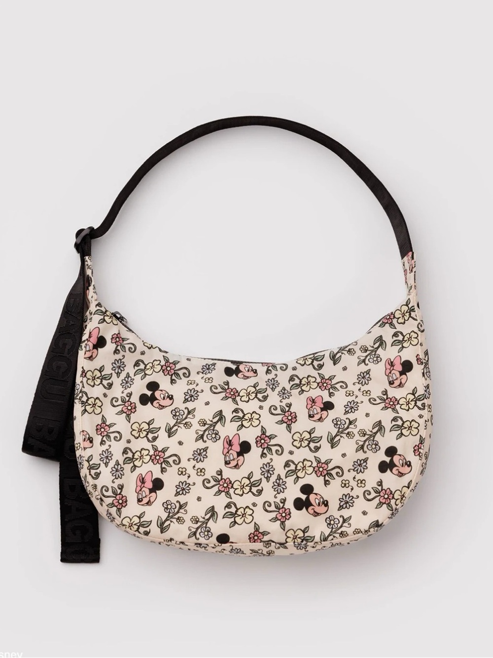 BAGGU x Disney Mickey & Minnie Floral Crescent Shoulder Bag